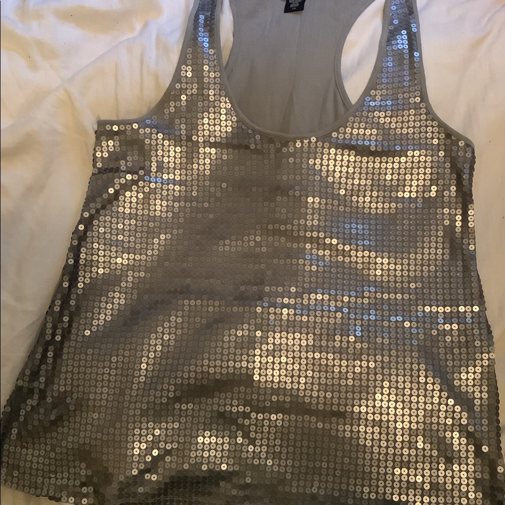 Grey Sequin tank top